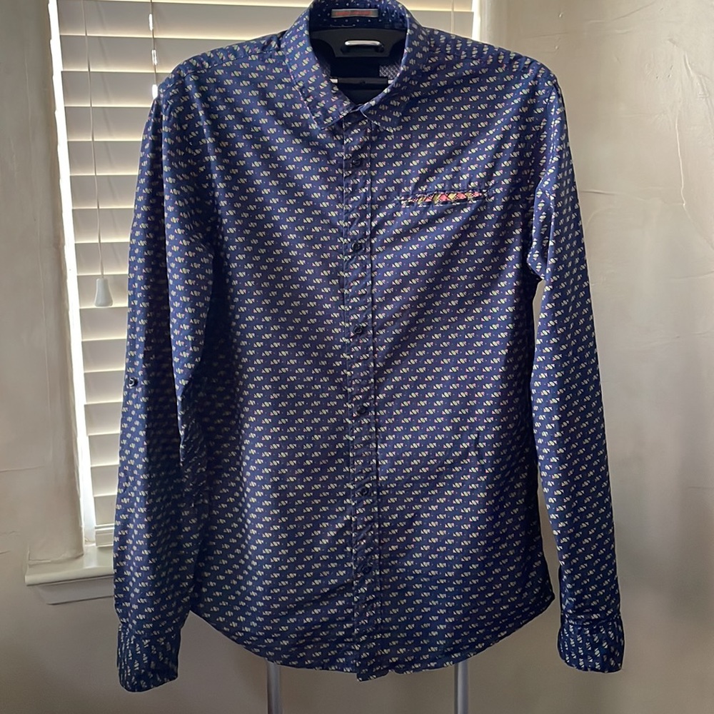 Scotch & Soda Button Down Shirt Size Medium Regular Fit - Picture 4 of 15